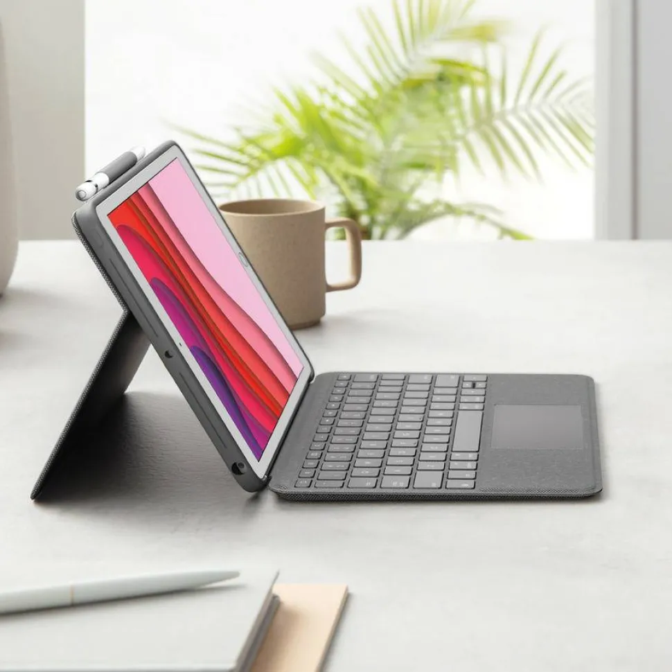 Logitech Combo Touch Keyboard/Cover Case iPad (7th Generation), iPad (9th Generation), iPad (8th Generation) Tablet - Graphite
