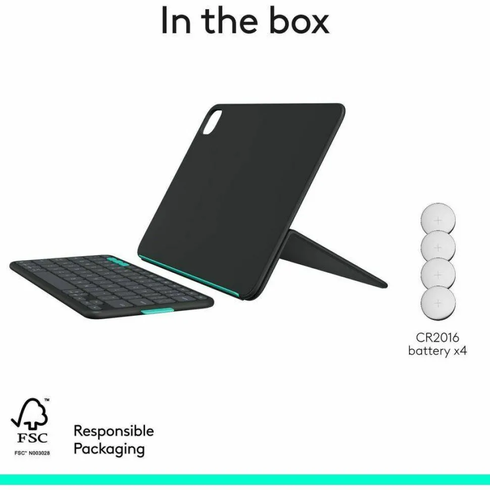 Logitech Flip Folio Keyboard Case for iPad Pro 11-inch (M4 & M5) & iPad Air 11-inch (M2 & M3)(5th Gen - 2024), Graphite