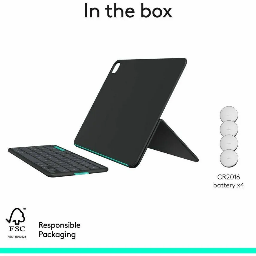 Logitech Flip Folio, Keyboard Case for iPad Pro 13-inch (M4 & M5) & iPad Air 13-inch (M2 & M3) (2024, 2025), Graphite