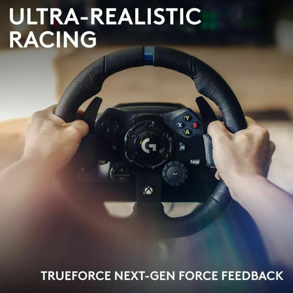 Logitech G923 Gaming Steering Wheel, Gaming Pedal