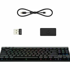 Logitech G515 LIGHTSPEED TKL Low Profile Wireless Gaming Keyboard, LIGHTSYNC RGB, Thin Tenkeyless Design, PBT Keycaps, Tactile (Brown) Mechanical Switches, Black