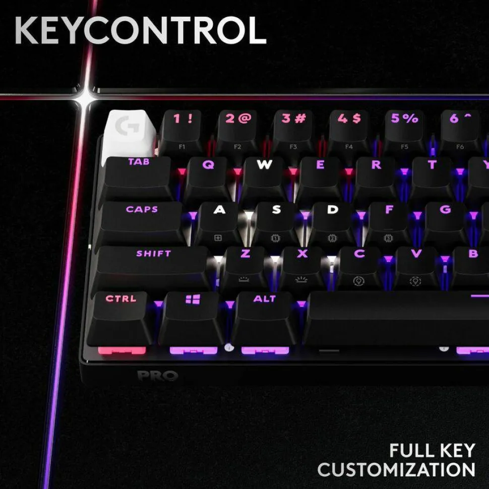 Logitech G PRO X 60 LIGHTSPEED Wireless Gaming Keyboard, Ultra Compact TKL 60% Mechanical Keyboard for Windows PC, LIGHTSYNC RGB, Dual-Shot PBT Keycaps, GX Optical Linear Switches, Black