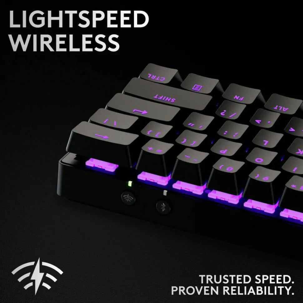 Logitech G PRO X 60 LIGHTSPEED Wireless Gaming Keyboard, Ultra Compact TKL 60% Mechanical Keyboard for Windows PC, LIGHTSYNC RGB, Dual-Shot PBT Keycaps, GX Optical Linear Switches, Black