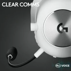 Logitech G PRO X 2 LIGHTSPEED Wireless Gaming Headset, Detachable Boom Mic, 50mm Graphene Drivers, DTS:X Headphone 2.0-7.1 Surround, Bluetooth/USB/3.5mm Aux, for PC, PS5, PS4, Nintendo Switch, White