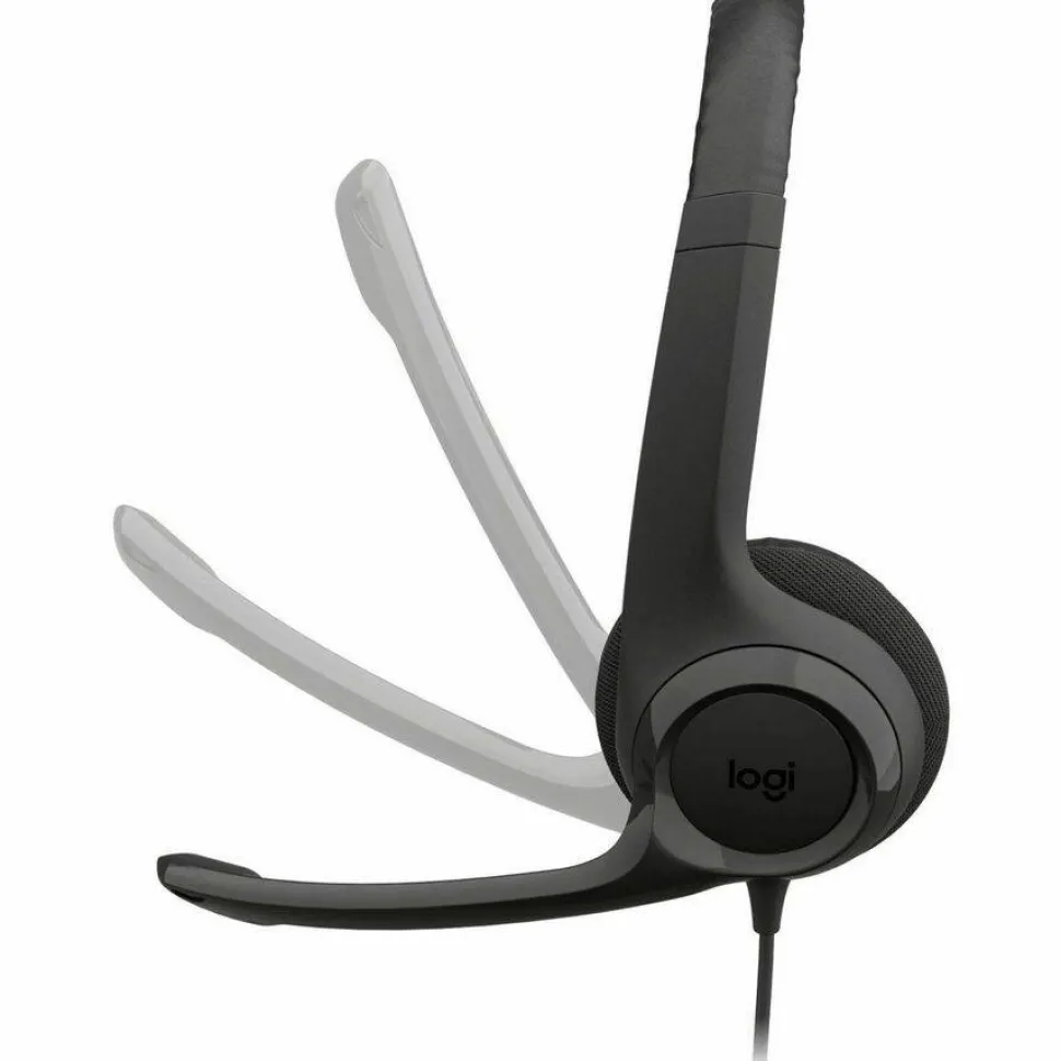 Logitech H390 On-Ear USB Headset with Noise-Cancelling Mic, Black