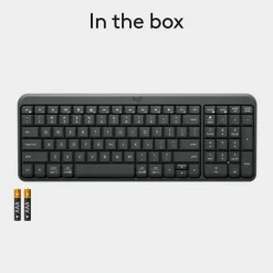 Logitech K250 Bluetooth Keyboard with Numpad, Easy Connectivity, Compact Wireless Keyboard made with Recycled Plastic, Spill-Resistant, comfortable Keys (Graphite)