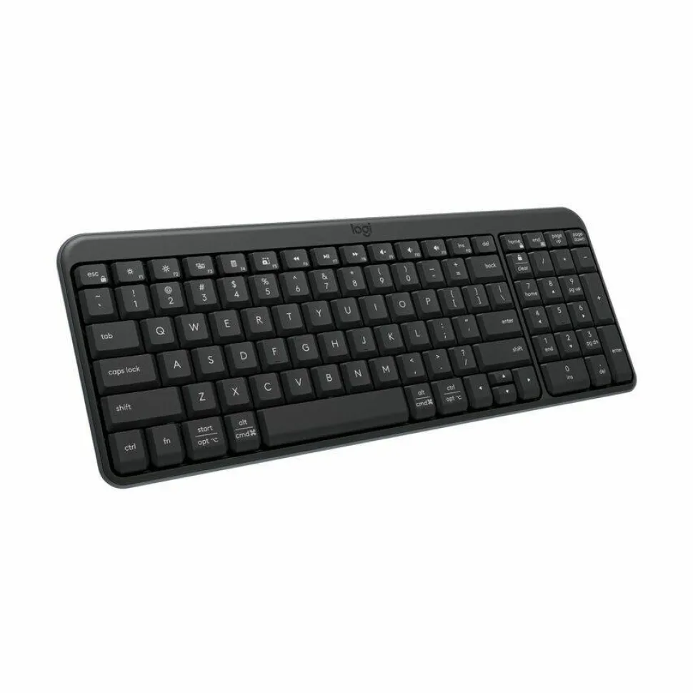 Logitech K250 Bluetooth Keyboard with Numpad, Easy Connectivity, Compact Wireless Keyboard made with Recycled Plastic, Spill-Resistant, comfortable Keys (Graphite)