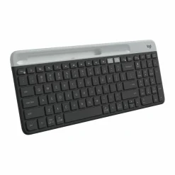 Logitech K585 Multi-Device Slim Wireless Keyboard, Built-in Cradle for device, Bluetooth/Receiver, Easy Switch, Graphite