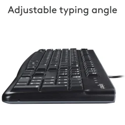Logitech K120 Wired Keyboard for Windows, USB Plug-and-Play, Full-Size, Spill-Resistant, Curved Space Bar, Compatible with PC, Laptop - Black