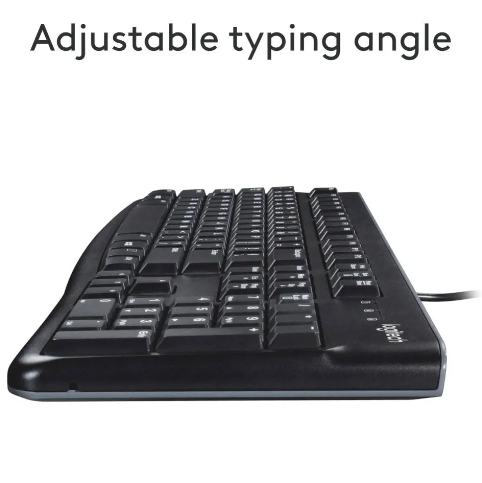 Logitech K120 Wired Keyboard for Windows, USB Plug-and-Play, Full-Size, Spill-Resistant, Curved Space Bar, Compatible with PC, Laptop - Black