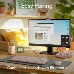 Logitech MK250 Bluetooth Wireless Mouse and Keyboard Combo: Fast & Easy Connectivity, Compact Wireless Keyboard, Ambidextrous Mouse (Rose)
