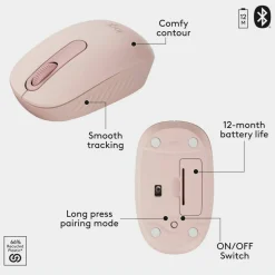 Logitech MK250 Bluetooth Wireless Mouse and Keyboard Combo: Fast & Easy Connectivity, Compact Wireless Keyboard, Ambidextrous Mouse (Rose)