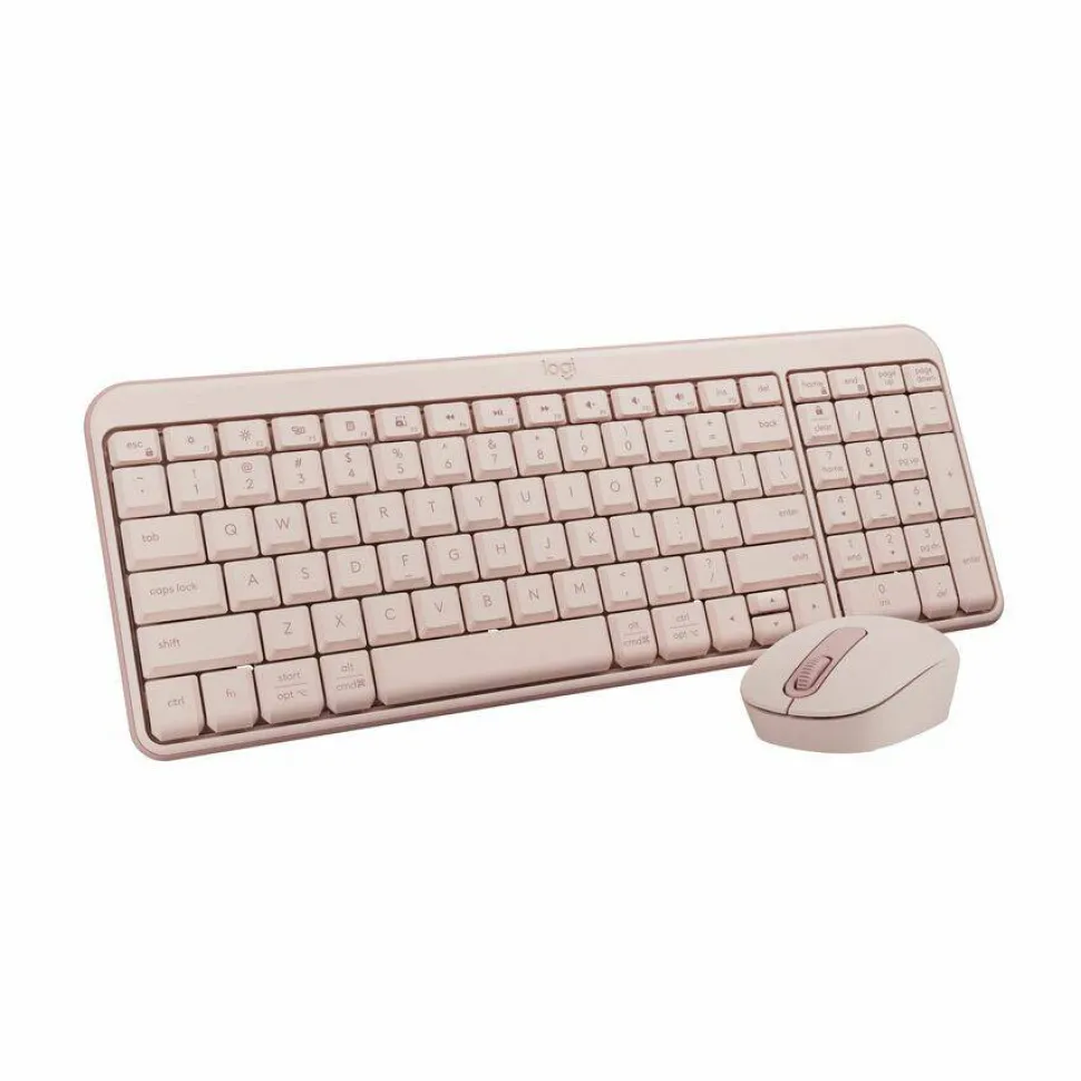Logitech MK250 Bluetooth Wireless Mouse and Keyboard Combo: Fast & Easy Connectivity, Compact Wireless Keyboard, Ambidextrous Mouse (Rose)