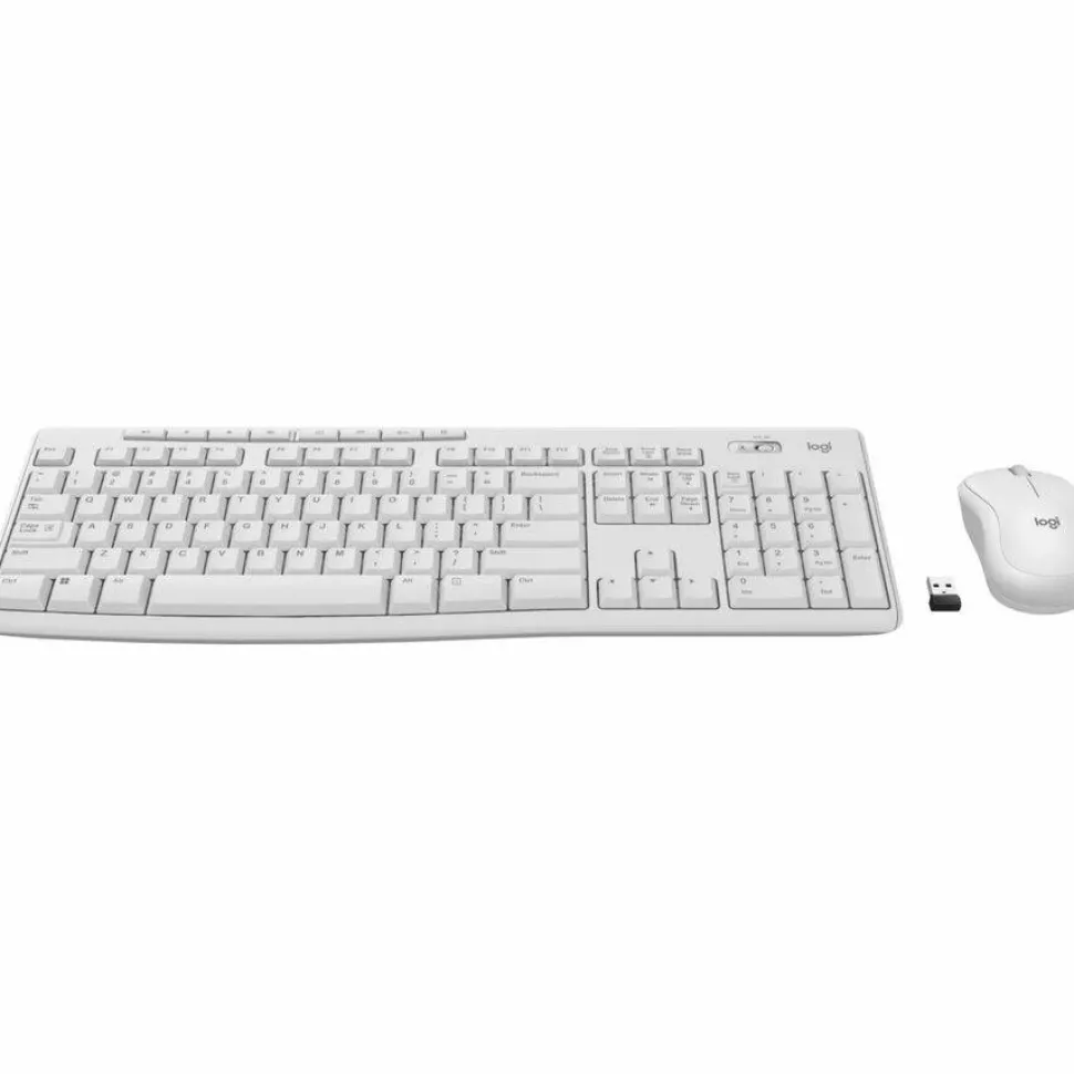 Logitech MK270 Wireless Keyboard and Mouse Combo for Windows, 2.4 GHz Wireless, Compact Mouse, 8 Multimedia and Shortcut Keys, Off-White