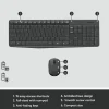Logitech MK235 Wireless Straight Full-Size Keyboard & Ambidextrous Optical Mouse, Black