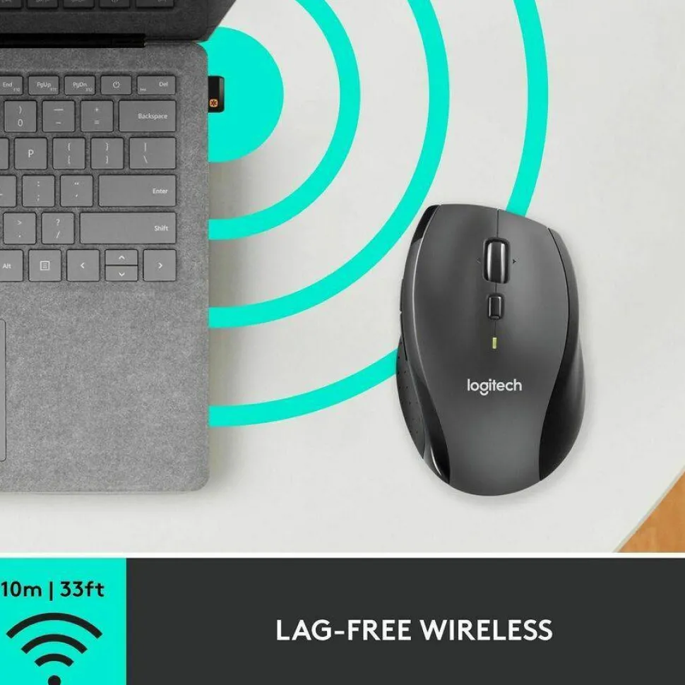 Logitech M705 Marathon Wireless Mouse, Black