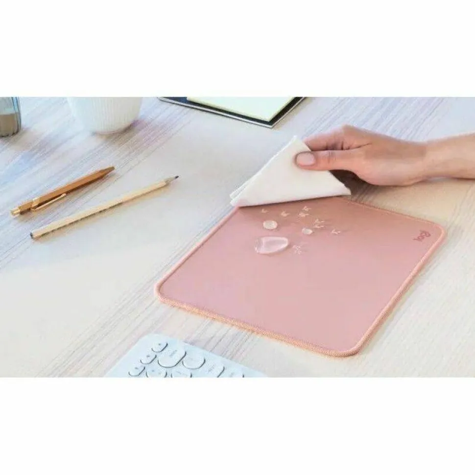 Logitech Mouse Pad - Studio Series, Computer Mouse Mat with Anti-slip Rubber Base, Spill-Resistant Surface, Darker Rose