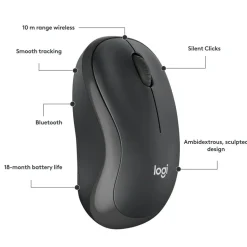 Logitech M240 Silent Bluetooth Wireless Mouse, 48% Recycled, Graphite, 910-007113