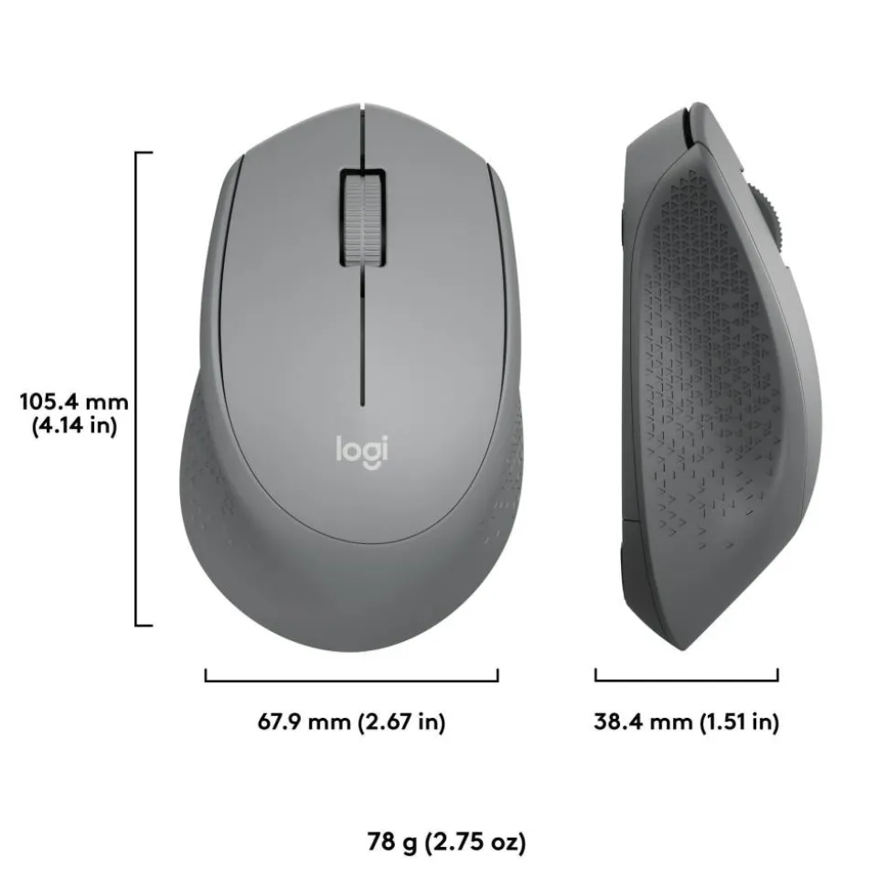 Logitech M330 Silent Plus Wireless Mouse, Silver