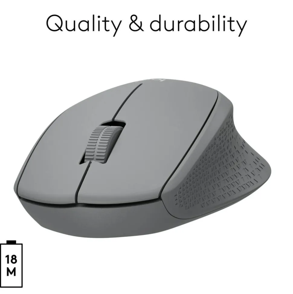 Logitech M330 Silent Plus Wireless Mouse, Silver