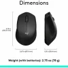 Logitech M330 SILENT Wireless Mouse, 2.4GHz with USB Nano Receiver, 1000 DPI Optical Tracking, Black