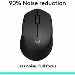 Logitech M330 SILENT Wireless Mouse, 2.4GHz with USB Nano Receiver, 1000 DPI Optical Tracking, Black