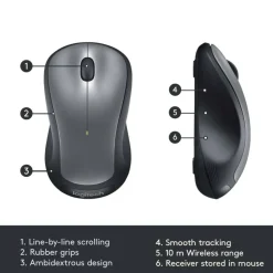 Logitech M310 Wireless Optical Mouse, Silver