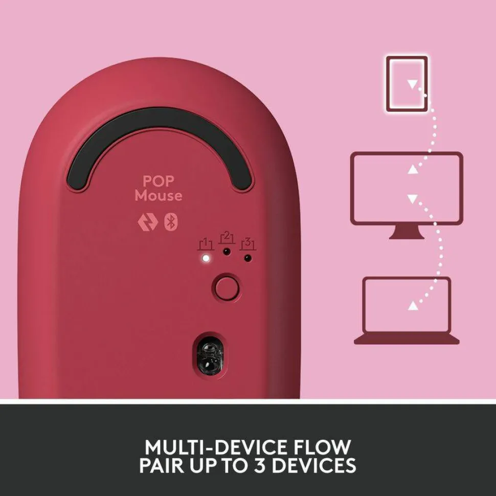 Logitech POP Mouse, Wireless Mouse with Customizable Emojis, SilentTouch Technology, Precision/Speed Scroll, Heartbreaker Rose