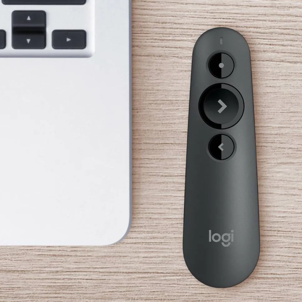 Logitech R500s Laser Presentation Remote, Bluetooth, USB-A Receiver, Presentation Clicker with Laser Pointer (Class 1) for Powerpoint, Keynote, Google Slides