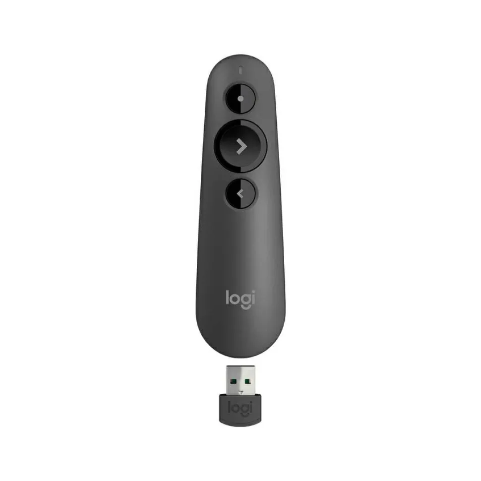 Logitech R500s Laser Presentation Remote, Bluetooth, USB-A Receiver, Presentation Clicker with Laser Pointer (Class 1) for Powerpoint, Keynote, Google Slides
