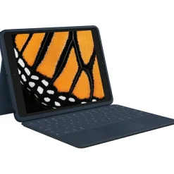Logitech Rugged Combo 3 Touch iPad Keyboard Case with Trackpad and Smart Connector for iPad (7th, 8th, & 9th generation) - Classic Blue