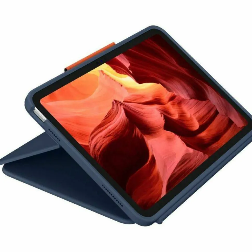 Logitech Rugged Combo 4 Touch Rugged Keyboard/Cover Case (Folio) for 10.9" Apple iPad (10th Generation) Tablet - Classic Blue - Brown Box Packaging