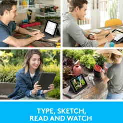 Logitech Rugged Folio for iPad 7th/8th/9th Generation, Protective Keyboard Case with Smart Connector and Durable Spill-Proof Keyboard - Graphite