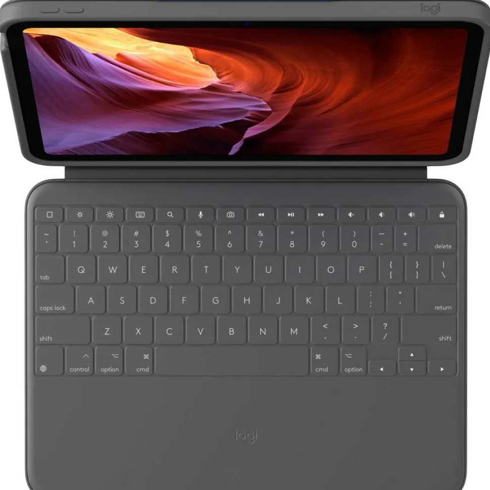 Logitech Rugged Folio Rugged Keyboard/Cover Case (Folio) for 10.9" Apple, Logitech iPad (10th Generation & A16) Tablet - Graphite