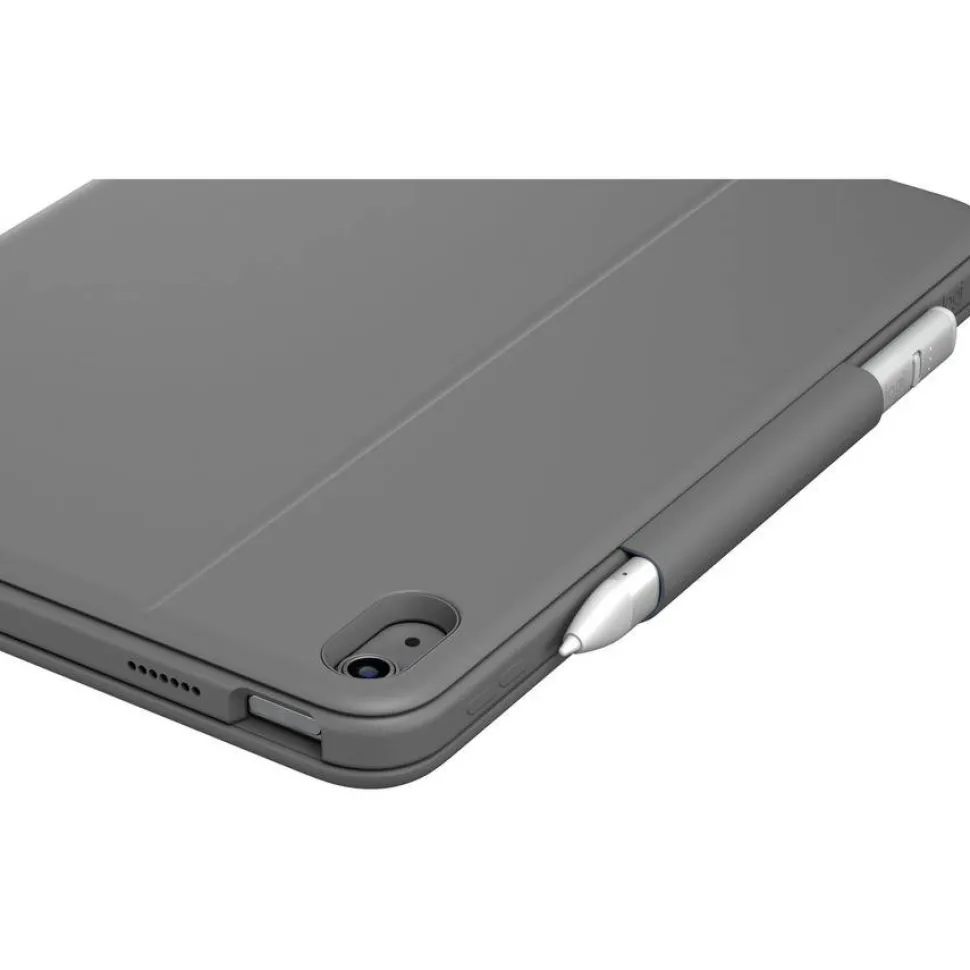 Logitech Rugged Folio Rugged Keyboard/Cover Case (Folio) for 10.9" Apple, Logitech iPad (10th Generation & A16) Tablet - Graphite