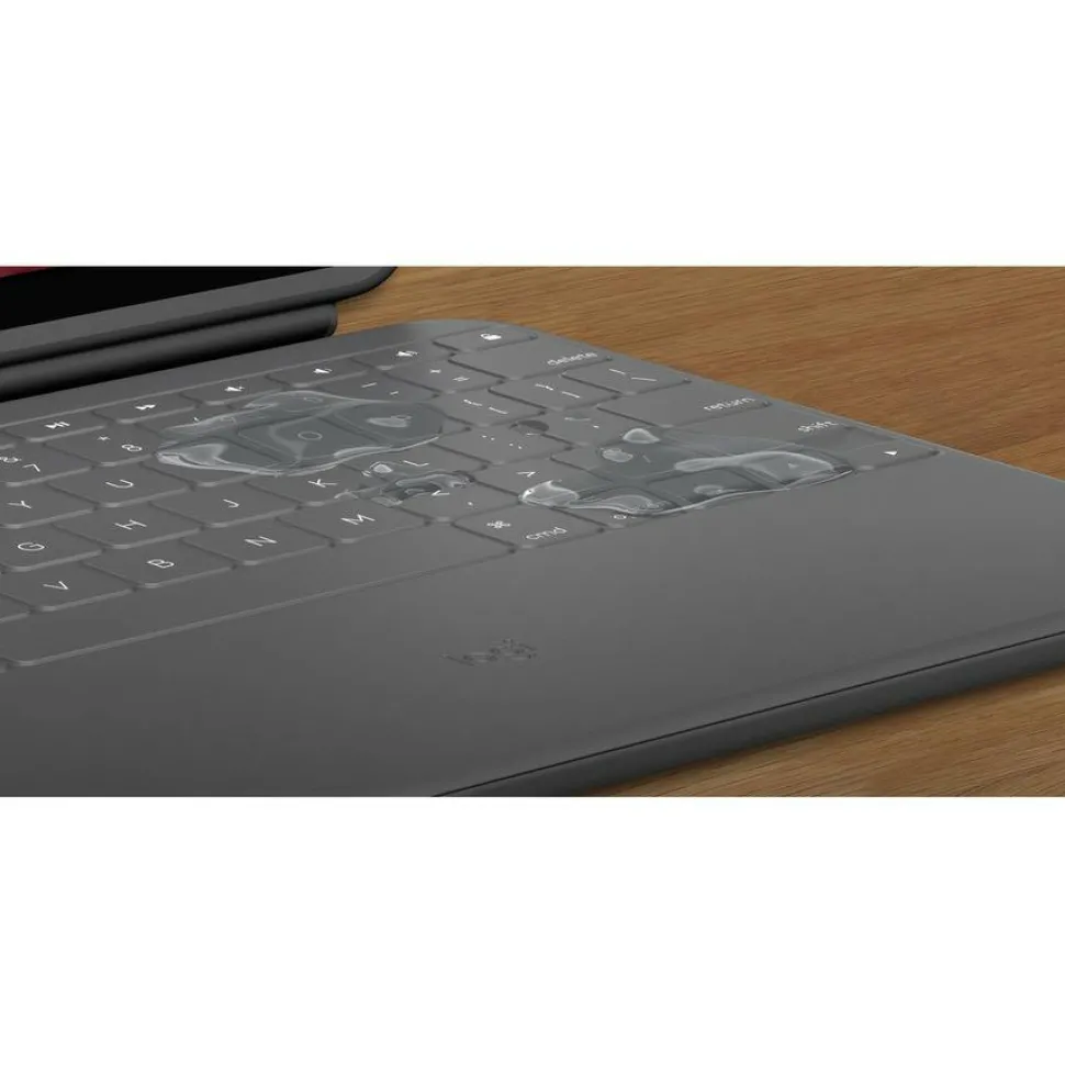 Logitech Rugged Folio Rugged Keyboard/Cover Case (Folio) for 10.9" Apple, Logitech iPad (10th Generation & A16) Tablet - Graphite