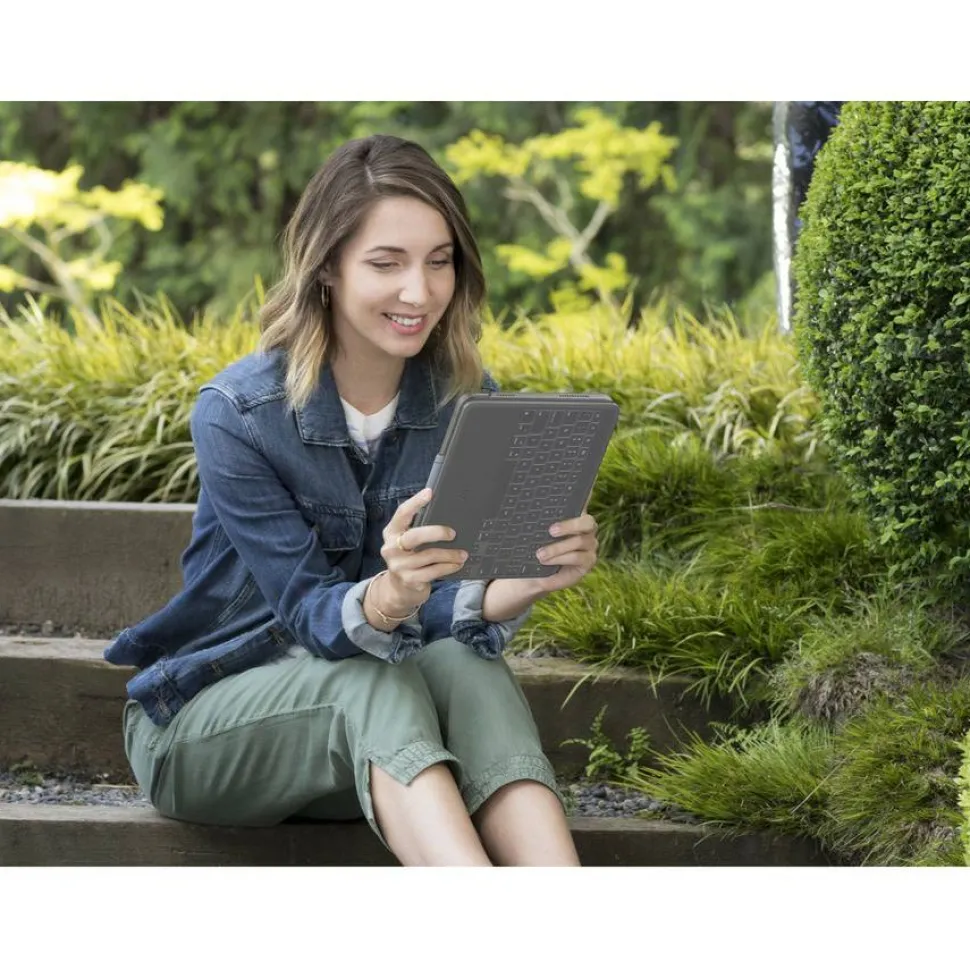 Logitech Rugged Folio Rugged Keyboard/Cover Case (Folio) for 10.9" Apple, Logitech iPad (10th Generation & A16) Tablet - Graphite