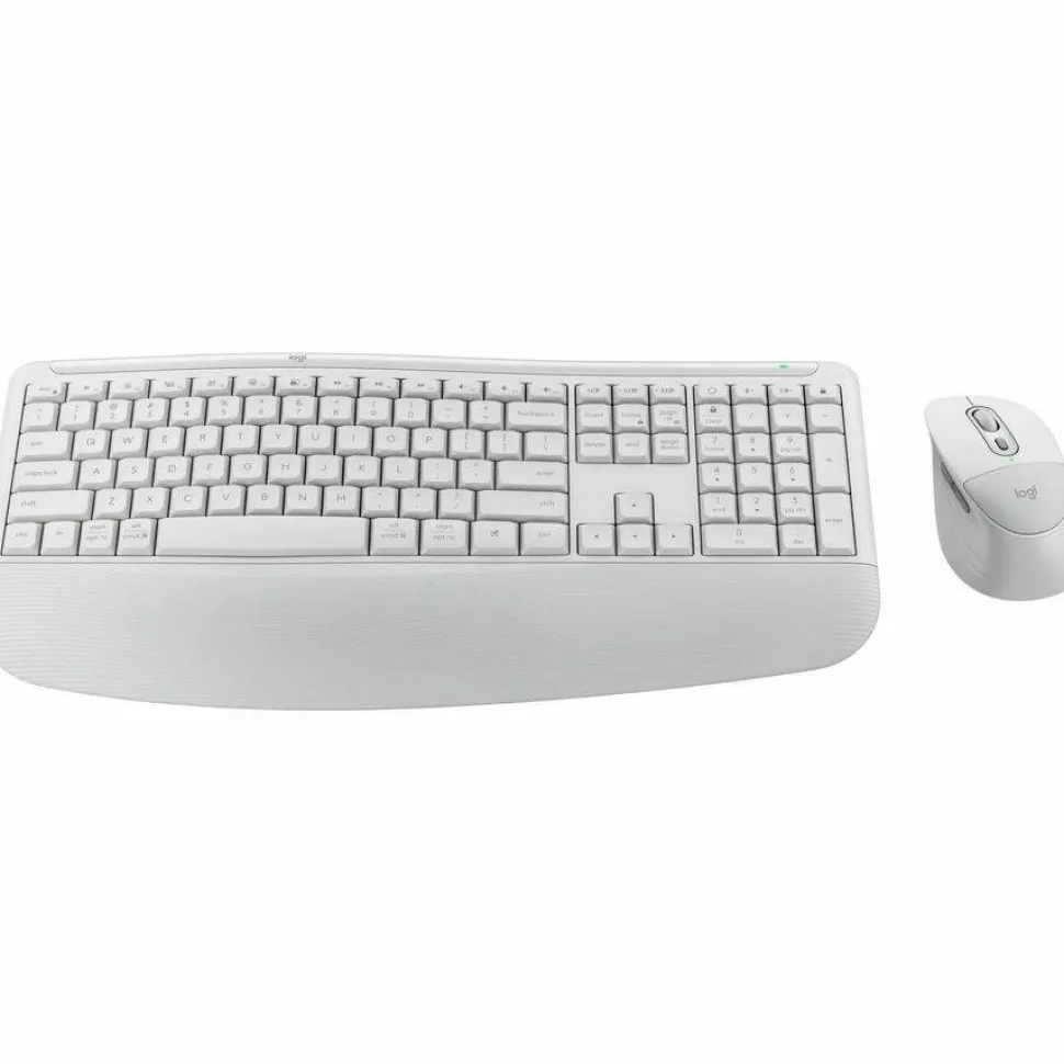 Logitech Signature Comfort Plus Combo MK880 Wireless Keyboard and Mouse Combo, Full-Size Comfort Keyboard with Palm Rest, Off-white