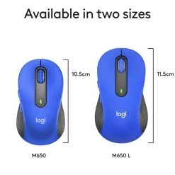 Logitech Signature M650 L Full-Size Wireless Mouse, Blue, 910-006232