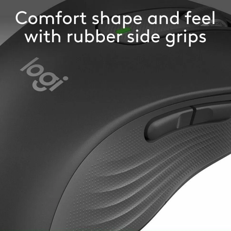 Logitech Signature M650 L Full Size Wireless Mouse (Left-Handed) - For Large Sized Hands, 2-Year Battery, Silent Clicks, Customizable Side Buttons, Bluetooth, for PC/Mac/Multi-Device/Chromebook