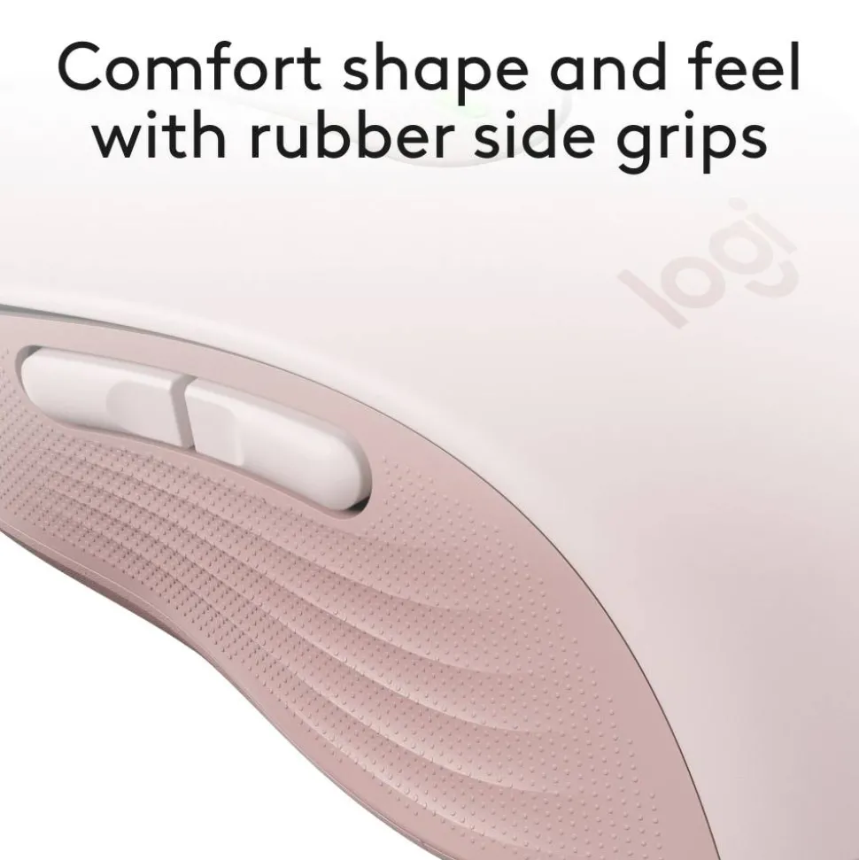Logitech Signature M650 Wireless Mouse, Medium, 2.4 GHz Frequency/33 ft Wireless Range, Right Hand Use, Rose