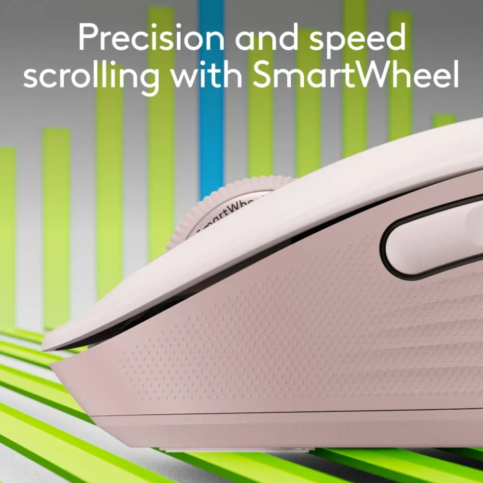 Logitech Signature M650 Wireless Mouse, Medium, 2.4 GHz Frequency/33 ft Wireless Range, Right Hand Use, Rose