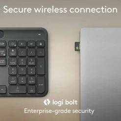 Logitech Signature Slim Solar+ K980 for Business, Wireless Keyboard, Quiet Typing, Secure Receiver, Bluetooth, Windows, Mac - Graphite