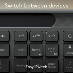 Logitech Signature Slim Solar+ K980 for Business, Wireless Keyboard, Quiet Typing, Secure Receiver, Bluetooth, Windows, Mac - Graphite