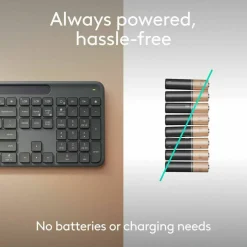 Logitech Signature Slim Solar+ K980 for Business, Wireless Keyboard, Quiet Typing, Secure Receiver, Bluetooth, Windows, Mac - Graphite