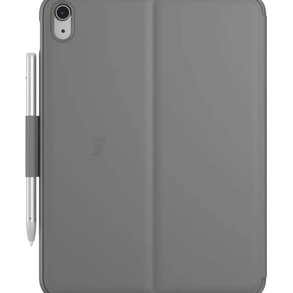 Logitech Slim Folio Keyboard Case for iPad (10th gen & A16) with Integrated Bluetooth Wireless Keyboard, Oxford Gray