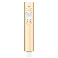 Logitech Spotlight Presentation Remote - Universal Wireless Presentation Clicker with Laser Pointer, Advanced Digital Highlighting, Bluetooth, 30 m Range and Quick Charging, Gold