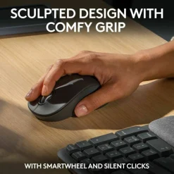 Logitech Wave Keys MK670 Wireless Ergonomic Keyboard And Signature M550 L Wireless Mouse Combo, Graphite, 920-012059