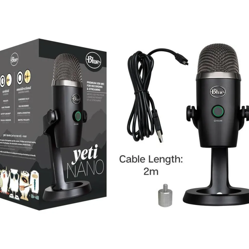 Logitech Yeti Nano Wired Condenser Microphone for Podcasting, Conferencing - Black