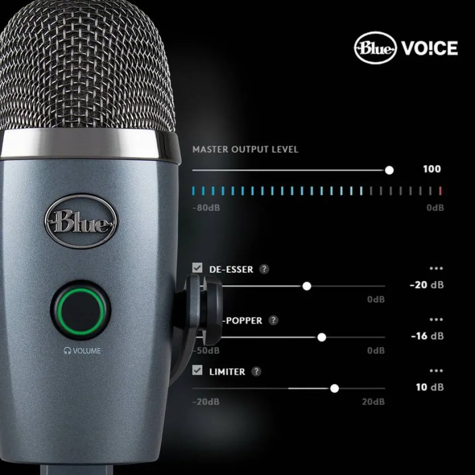 Logitech Yeti Nano Wired Condenser Microphone for Podcasting, Conferencing - Black